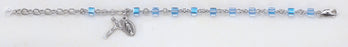 Light Sapphire Swarovski Crystal Cube Bracelet