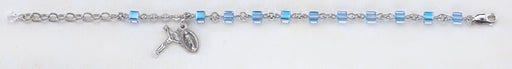 Light Sapphire Swarovski Crystal Cube Bracelet