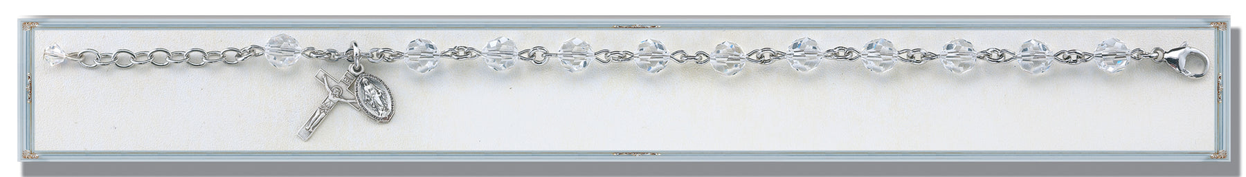 Clear Crystal Round Faceted Swarovski Crystal Bracelet