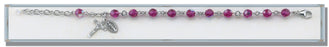 Fuschia Round Faceted Swarovski Crystal Bracelet