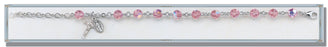 Light Amethyst Round Faceted Swarovski Crystal Bracelet