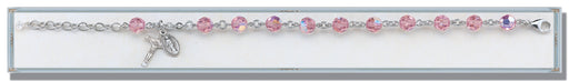 Light Amethyst Round Faceted Swarovski Crystal Bracelet
