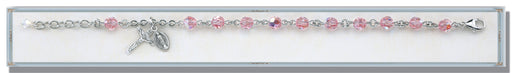 Light Rose Round Faceted Swarovski Crystal Bracelet