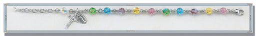 Multi Color Round Faceted Swarovski Crystal Bracelet
