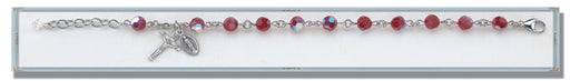Ruby Round Faceted Swarovski Crystal Bracelet
