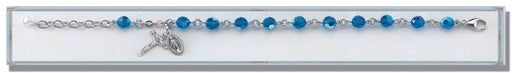 Sapphire Round Faceted Swarovski Crystal Bracelet