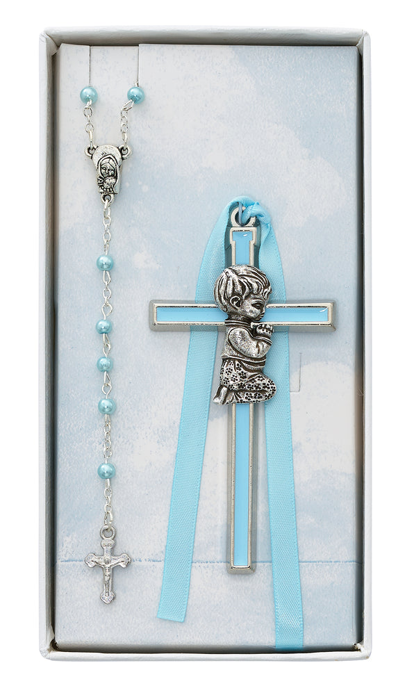 Boy'S Cross and Rosary Set