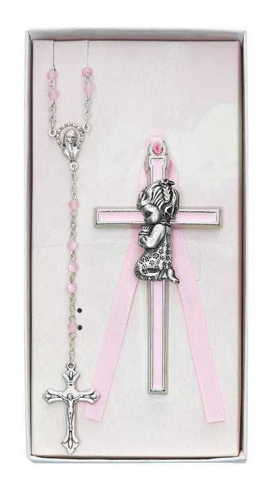 Girl'S Cross and Rosary Set