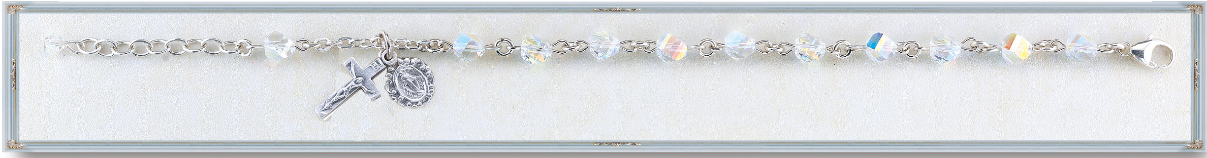 6mm Crystal Helix Rosary Bracelet