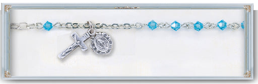 4mm Aqua Swarovski Crystal Bracelet