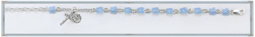 6mm Blue Opal Swarovski Butterfly Rosary Bracelet