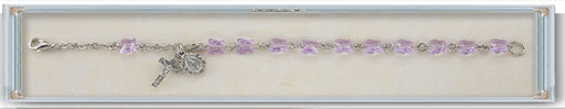 6mm Violet Swarovski Butterfly Rosary Bracelet