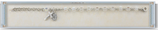 4mm Crystal Swarovski Cube Rosary Bracelet