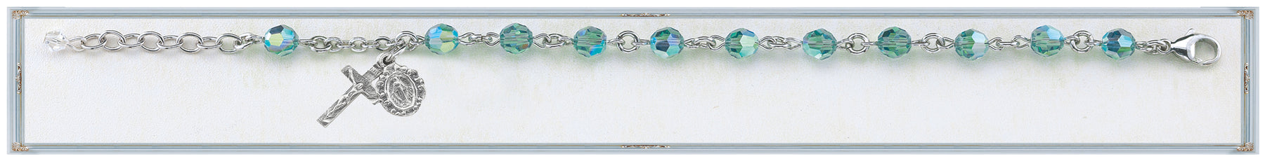 6mm Erinite Swarovksi Crystal Rosary Bracelet