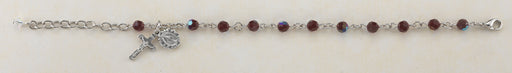 6mm Garnet Swarovksi Crystal Rosary Bracelet