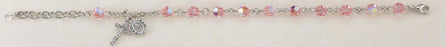 6mm Light Rose Swarovksi Crystal Rosary Bracelet