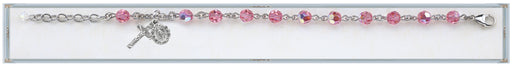 6mm Aqua Swarovksi Crystal Rosary Bracelet