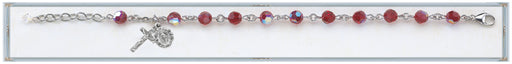 6mm Ruby Swarovksi Crystal Rosary Bracelet