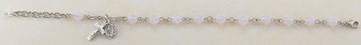 6mm Rose Opal Swarovksi Crystal Rosary Bracelet