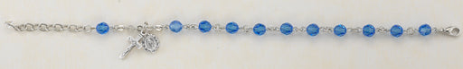 6mm Sapphire Swarovksi Crystal Rosary Bracelet