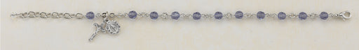 6mm Tanzanite Swarovksi Crystal Rosary Bracelet
