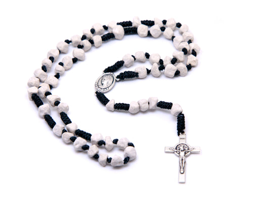 Medjugorje Benedict Stone Rosary - Black Cord