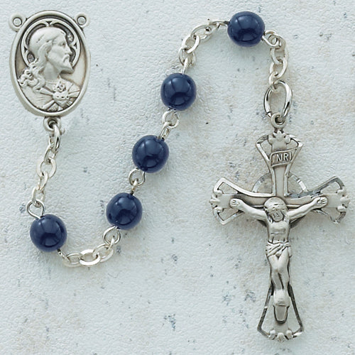 5MM Blue Glass Rosary