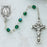 Sterling Silver 4MM Green Irish Rosary