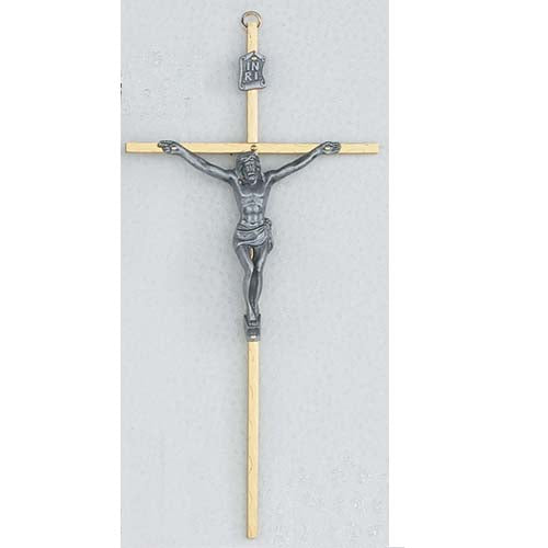 10-inch Hammered Gold Crucifix