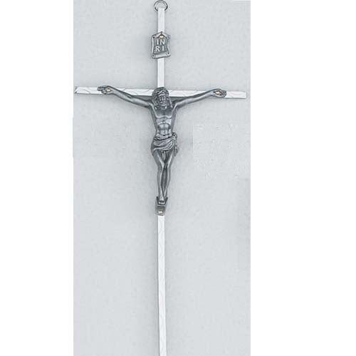 10-inch Hammered Silver Crucifix