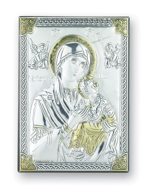 2 3/4-inch x 2-inch Sterling Silver Our Lady of Perpetual Help Plaque