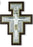 6-inch Sterling Silver San Damiano Crucifix with Hand Painted Gold Highlights