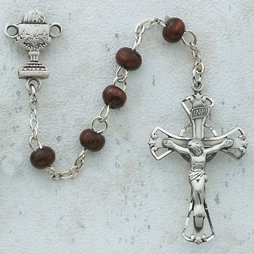 Brown Wood Communion Rosary