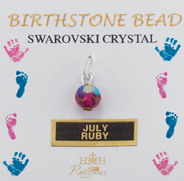 Round Swarovski Ruby Birthstone