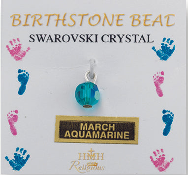 Round Swarovski Aqua Birthstones