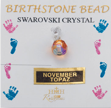 Round Swarovski Topaz Birthstones