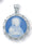 1 3/16-inch Sterling Silver Light Blue Madonna and Child Cameo with 24-inch Chain