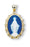 1 1/4-inch Gold Over Sterling Dark Blue Miraculous Cameo with 24-inch Chain