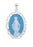 1-3/4-inch Sterling Silver Light Blue Miraculous Cameo with 24-inch Chain