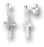 1/2-inch Sterling Silver Dangle Cross Earrings