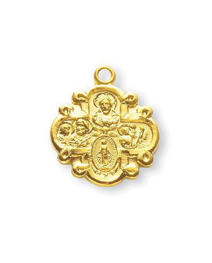 Gold Over Sterling Silver 4-Way Medal