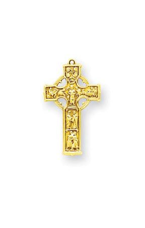 11/16-inch Gold Over Sterling Silver Celtic Cross