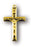 1 1/4-inch Gold Over Sterling Silver Crucifix with Black Enamel and 20-inch Chain