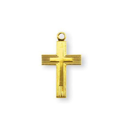 3/4-inch Gold Over Sterling Silver Cross with 18-inch Chain