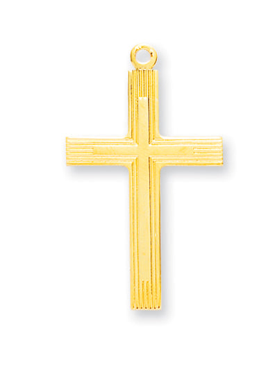 1 1/4-inch Gold Over Sterling Silver Cross with 24-inch Chain