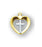 3/4-inch Tutone Gold Over Sterling Silver Heart with Cross and 18-inch Chain