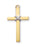1 15/16-inch Tutone Gold Over Sterling Silver Cross w/Rope and 24-inch Chain