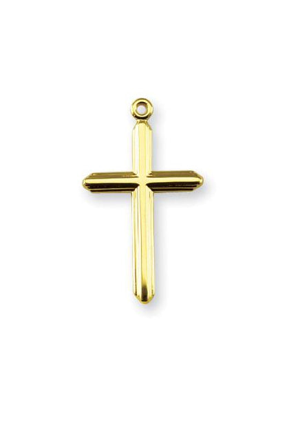 1-inch Gold Over Sterling Silver Cross with 18-inch Chain