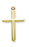 1 1/2-inch Gold Over Sterling Silver Inlay Cross with 20-inch Chain and Box