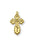 7/8-inch Gold Over Sterling Silver -inchByzantine-inch Style Cross with Black Enamel 18-inch Chain